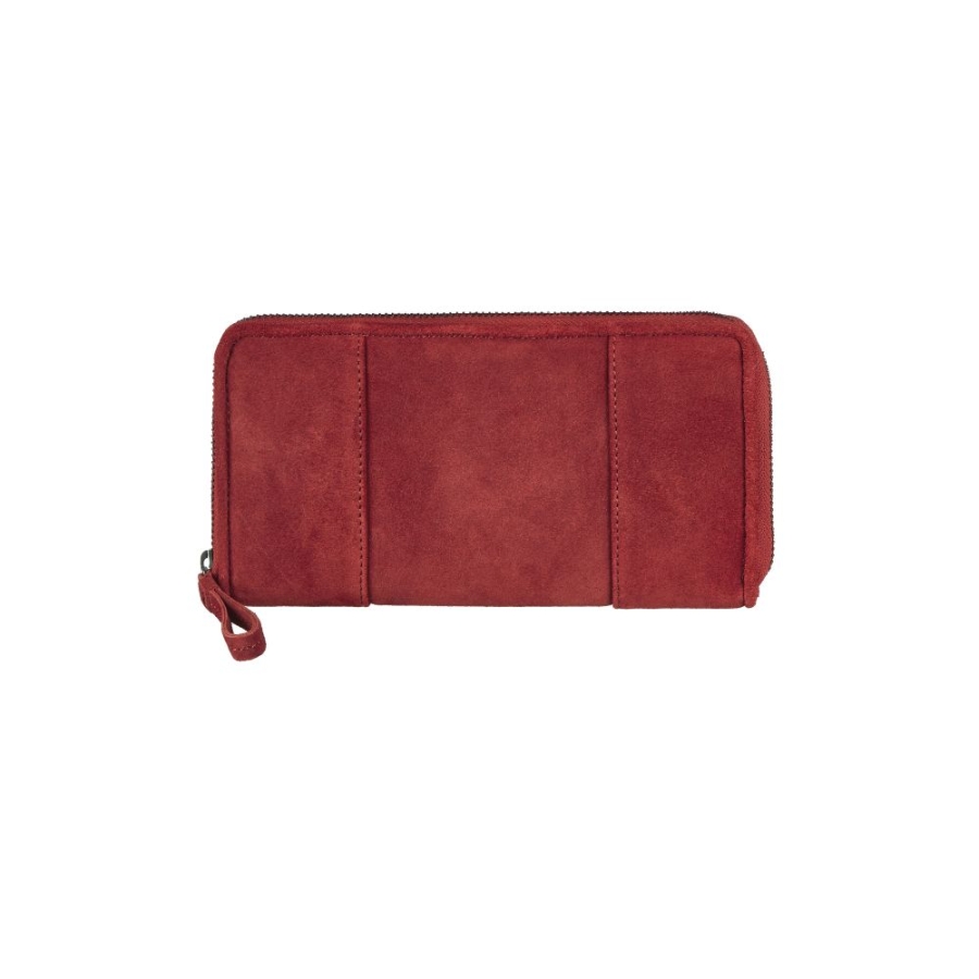 ZIP WALLET SUEDE CHILI RED